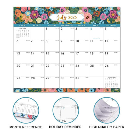 Urneeds Magnetic Calendar 2025-2027 - Magnetic Calendar for Fridge from Jul. 2025 - Jun. 2027, 8''x10'' Refrigerator Calendars 2025-2027 for Easy Organizing, Blue