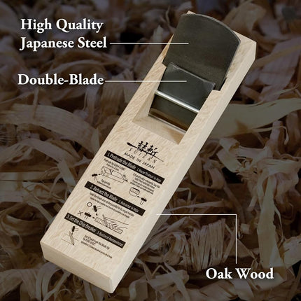 SUIZAN Kanna Japanese Wood Planer 50mm Double Blade - Hand Block Plane