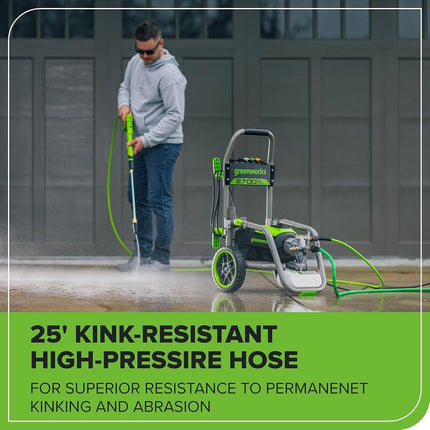 Greenworks Pro Brushless 2700 PSI (CSA Certified) 2.3 GPM Max / 1.2 GPM Electric Pressure Washer (Foldable Handles, Rugged Steel Frame, 25 FT Hose, 35 FT GFCI Power Cord)