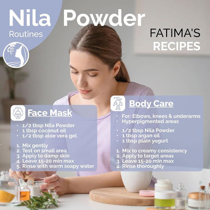 Fatima's Garden Pure Nila Indigo Powder 100g - Natural Moroccan Face & Hair Care Powder for Exfoliating and Moisturizing