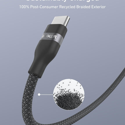 Anker USB-C to USB-C Cable (3 ft / 6 ft, 240W, Upcycled-Braided)