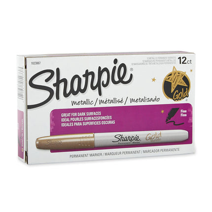 Sharpie 1823887 Metallic Permanent Markers Gold Dozen