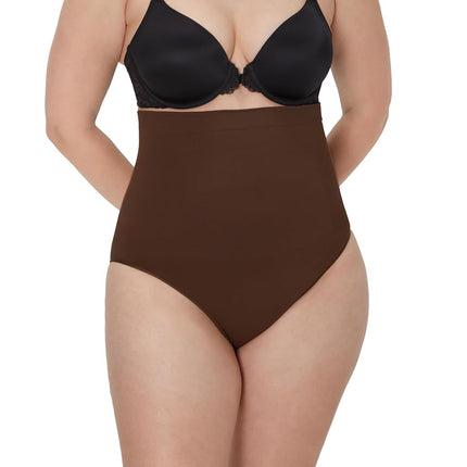 Maidenform Women's Seamless High Waist Shapewear, Soft & Lightweight Firm Control Shaping Brief, Just Brown, XL