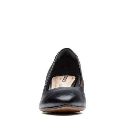 Clarks Women's Linvale Jerica Pump, Black Leather, 6 UK Wide