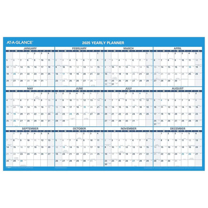 AT-A-GLANCE 2025 Erasable Calendar, Dry Erase Wall