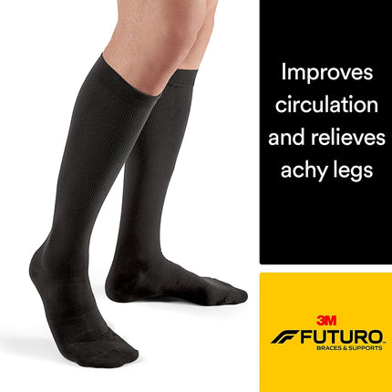 Futuro - MI71035BLEN Dress Socks for Men, Firm Compression, 20-30 mm/Hg, Helps Improve Circulation to Help Minimize Swelling, Medium 7.5 - 10 US