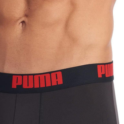 PUMA Men's 3 Pack Performance Boxer Briefs, Black, S