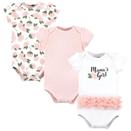 Hudson Baby Unisex Body de algodón para bebé, tutú de peonía rosa Mamas Girl, 9-12 meses, tutú de peonía rosa Mamas Girl, 9-12 meses