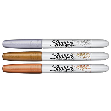 Sharpie Metallic Permanent Markers, Fine Point, Assorted Metallic, 36 Count