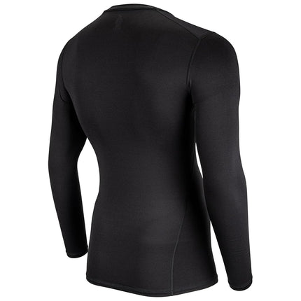 CHAMPRO Camiseta de cuello redondo de manga larga de compresión para hombre para clima frío, color negro
