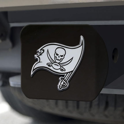 FANMATS 21587 Tampa Bay Buccaneers Black Metal Hitch Cover with Metal Chrome 3D Emblem