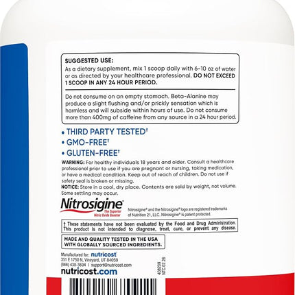 Nutricost Pre-Workout Complex Powder Fruit Punch (60 Serv)