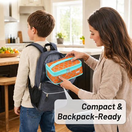 MIER Portable Thermal Insulated Cooler Bag Mini Lunch Bag for Kids, Orange