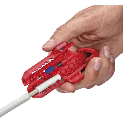 KNIPEX Ergostrip Universal Stripping Tool for Right-Handers, 135 mm, Round Cable, Coax Cables, Data Cables, Wire Stripper, 16 95 01 SB