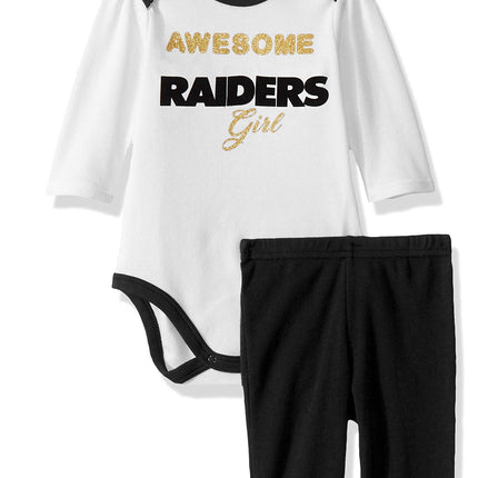 Gerber NFL Oakland Raiders Bodysuit Footed Pant an