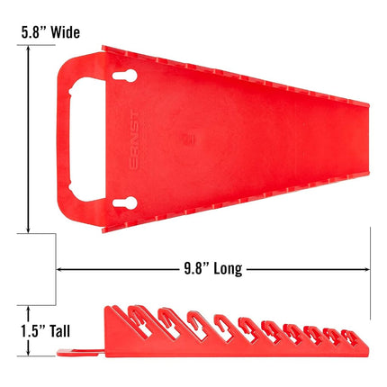Ernst Manufacturing Gripper Wrench Organizer, 10 Tool, Red