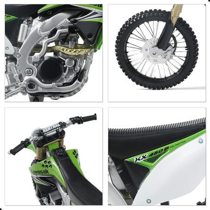 RISOPEN 1:12 Dirtbike Toy Model Motorcycle for Kawasaki KX450F Green
