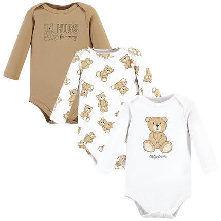 Hudson Baby, bodysuits de algodón de manga larga unisex para bebés, ositos de peluche, 18-24 meses