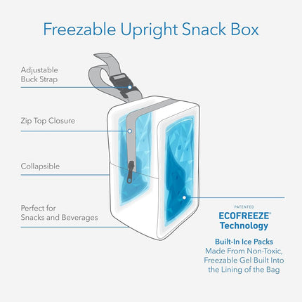 PackIt® Freezable Upright Snack Box, Papaya, Built with ECOFREEZE® Technology, Fully Freezable, Collapsible, Reusable, with Top Buckle Handle and Top Load Design, for Perishable Snacks On The Go