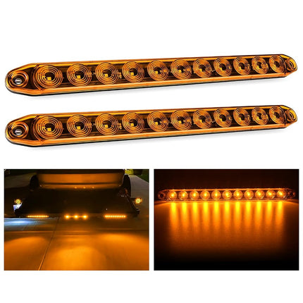 Nilight 2PCS 16Inch 11 LED Amber Trailer Marker ID