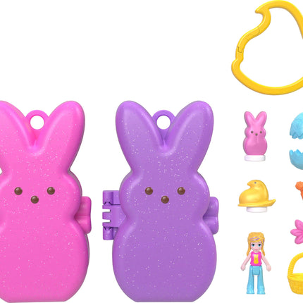 Polly Pocket x Peeps, 6 Micro Dolls & 2 Playsets w