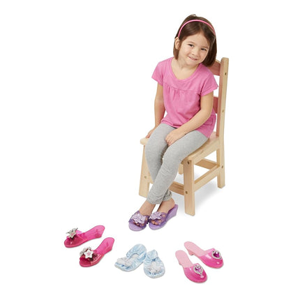 Melissa & Doug Costume Role Play Collection - Step In Style! Dress-Up Shoes Set (4 Pairs) - Princess Play Shoes for Kids Ages 3+
