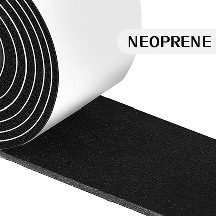 Foam Insulation Tape self Adhesive,Weather Stripping for Doors and Windows,Sound Proof soundproofing Door Seal,Weatherstrip,Cooling, Air Conditioning Seal Strip (2In x 1/4In x 13Ft, Black)