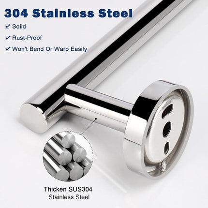 NearMoon Hand Towel Holder/Towel Ring, Thicken Stainless Steel Hand Towel Bar for Bathroom, Rustproof Wall Mounted Towel Rack, Contemporary Style Bath Accessories, 9 Inch (2 Pack, Chrome Finish)