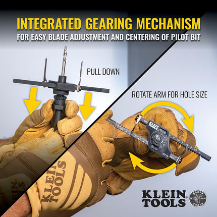 Klein Tools 53701 Hole Saw Replacement Pilot Bit, Blades and Hex Keys, use with Cat. No. 53710 for Smooth and Precise 2 to 7-Inch Cuts