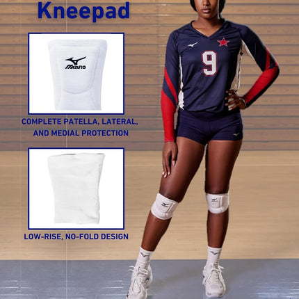 Rodilleras de voleibol Mizuno LR6, negras, talla M