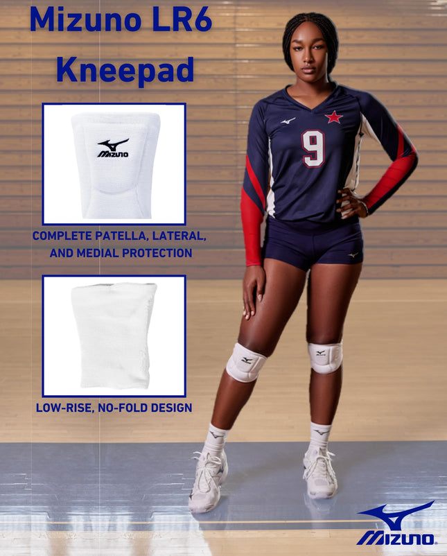 Mizuno LR6 Volleyball Kneepad, Black, Medium