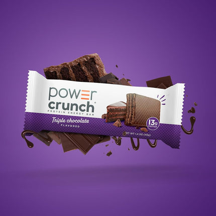 Power Crunch Protein Energy Bar, Original, Triple Chocolate, 40g, 12 Count