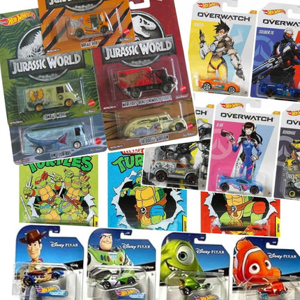 Hot Wheels Variety Bundle - 10 Random Special Vehicles | Pop Culture, Premium, Character, Entertainment Designs | Die Cast Cars in Scale 1:64 - Mattel from 3 Years