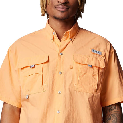 Columbia Men's PFG Bahama II Short Sleeve Shirt, Bright Nectar, 1X
