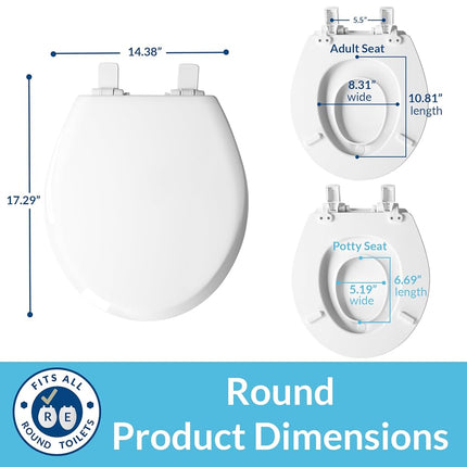 Mayfair 888SLOW 006 NextStep2 Toilet Seat, Bone, Round