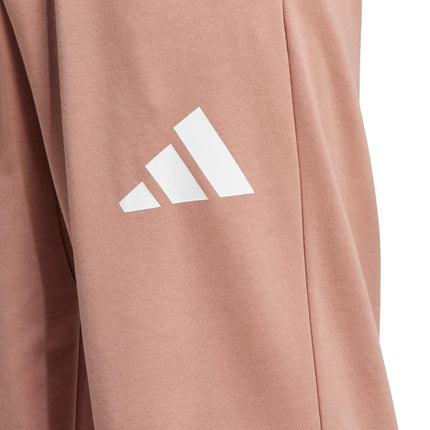 adidas Men's Essential 3-Bar Wide Leg Pants, Warm Clay/White, Medium Tall
