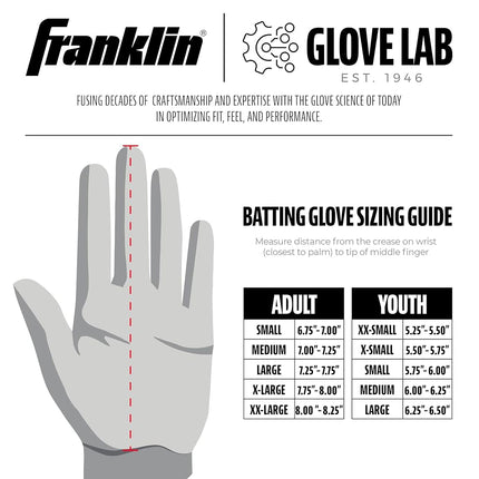 Franklin Sports MLB Batting Gloves - Infinite Powerstrap Baseball + Softball Batting Gloves - Heavy Duty Full Wrap Cage Practice Glove - Reinforced Wrist + Durable Leather