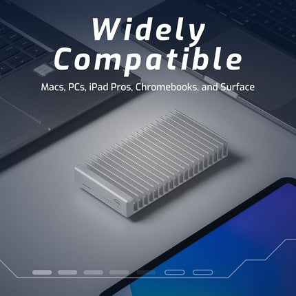 OWC Express 1M2 80Gb/s Portable NVMe SSD USB4 (Thunderbolt5 / USB4 /USB-C) Ultra Fast External SSD Drive with Aluminum Heat Sink, MacBook Pro and Mac Mini M4 (4TB)