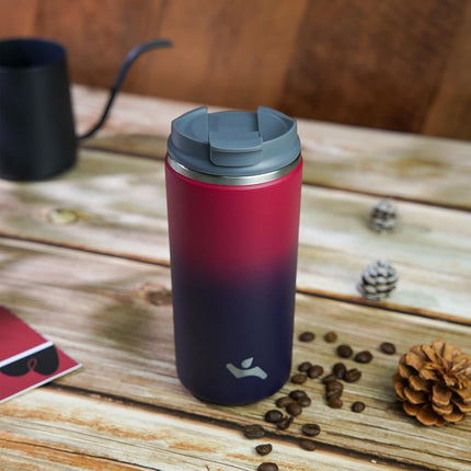Konokyo Tumbler with Lid, 12 oz Travel Coffee Mug Double Wall Vacuum Stainless Steel Thermal Metal Cup Insulated Water Bottle,Rosy Red