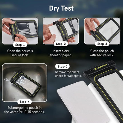 CASE-MATE 2 Pack - Marine Series Waterproof Floating Phone Pouch (Regular Size) - Smartphone Compatible - Black/Hi-Vis Yellow