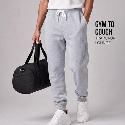 Southpole Men's 1570 Basic Active Fleece Jogger Sweatpants, Heather Grey, 3XL Big Tall