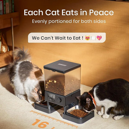 oneisall Automatic Cat Feeder for 2 Cats Pets, Timed Cat Food Dispenser
