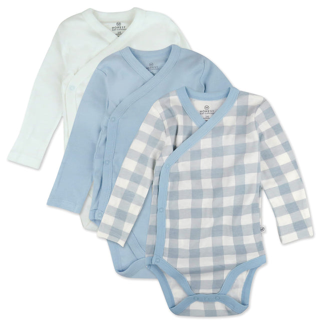 HonestBaby unisex-baby 3-pack Long Sleeve Side-sna