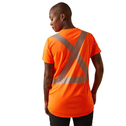 T-shirt Rebar Hi-vis Ansi pour femme ARIAT, orange haute visibilité, petite taille