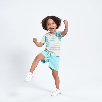 Gerber Baby Boys' paquete de 3 shorts de punto sin cierre para niño, azul y gris, 3T