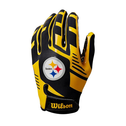 Guantes de fútbol americano elásticos Wilson NFL - Adulto, Pittsburgh Steelers