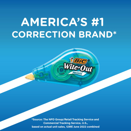 Cinta Correctora Mini BIC Wite-Out, Blanca, Paquete de 12