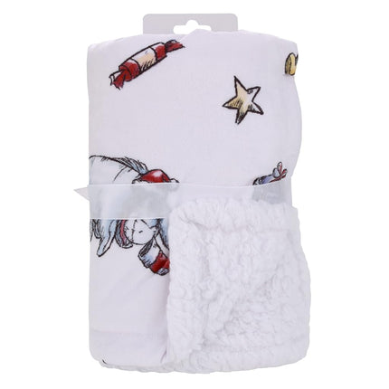 Manta súper suave para bebé de Disney Winnie the Pooh y Eeyore, regalo navideño de Navidad Blanca de Sherpa