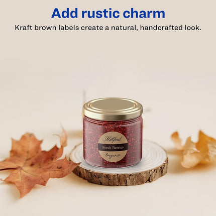 Avery Kraft Brown Round Labels with Sure Feed, 1-5/8" Diameter, 2,000 Kraft Brown Labels, Print-to-The-Edge, Laser/Inkjet Printable Labels