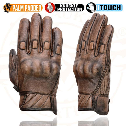 Milwaukee Leather Men's Leather Gloves (Distressed Brown, M)